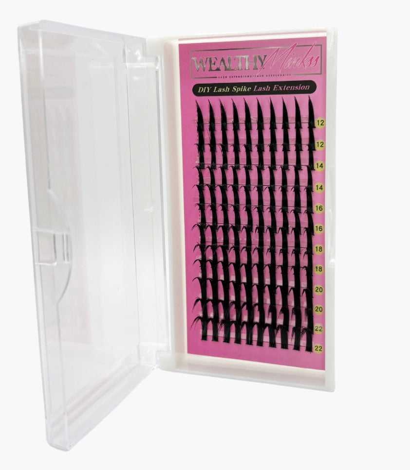 SPIKES CLUSTER LASH TRAYS J CURL| MIX (12-22MM)